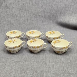 Vintage Copeland "Buttercup" Spode England Tea Cup Set Of 6 Various Condition